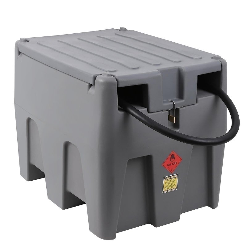 US GARVEE 58 Gallon Portable Fuel Tank Diesel Transfer Tank  with 12V DC Fuel Transfer Pump Gray