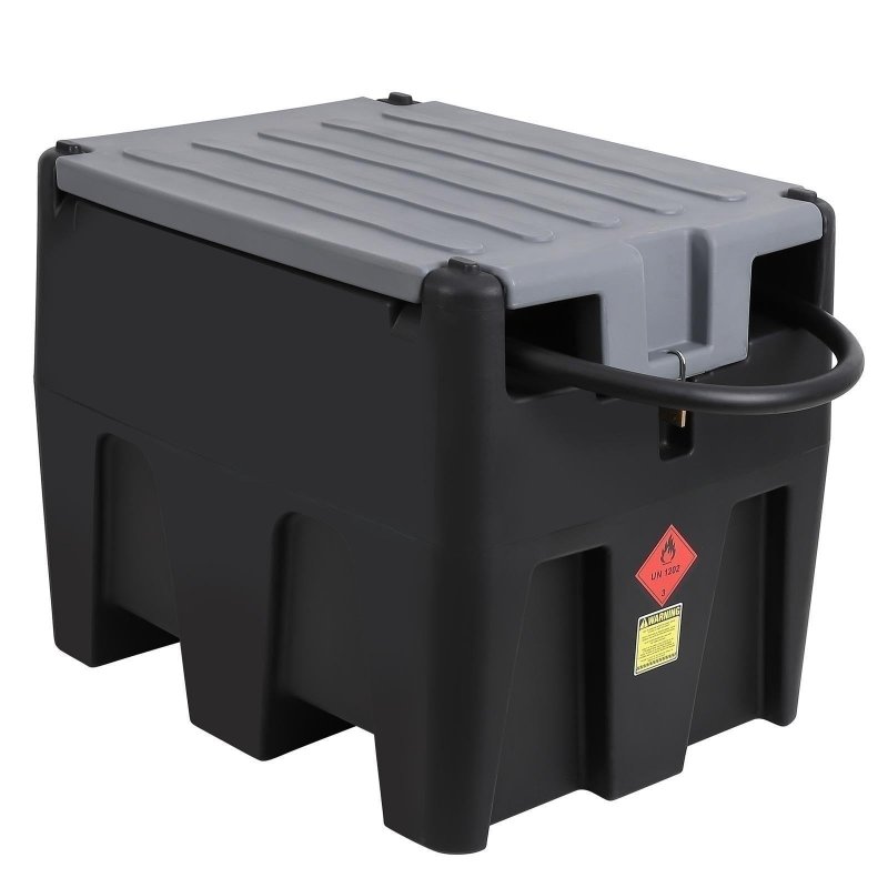 US GARVEE 58 Gallon Portable Fuel Tank Diesel Transfer Tank  with 12V DC Fuel Transfer Pump Black