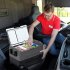 US GARVEE 58QT Car Refrigerator with Movable Wheels Portable Freezer with 12 24V DC 110 240V AC