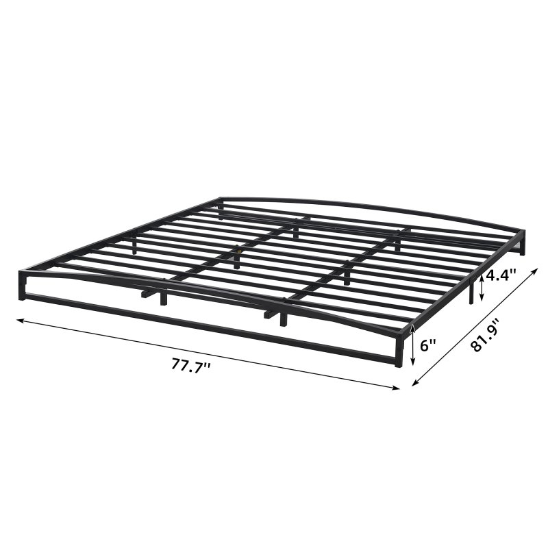 US GARVEE 6 Inch Metal King Bed Frame, Heavy Duty Low Profile King Bed Frame Support Mattress Foundation, No Box Spring Needed,Easy Assembly