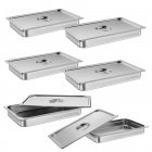US GARVEE 6 Pack Full Size Pan Commercial Stainless Steel Anti-Jamming Steam Table Pan