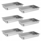 US GARVEE 6 Pack Full Size Pan Commercial Stainless Steel Anti-Jamming Steam Table Pan