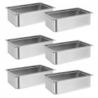 US GARVEE 6 Pack Full Size Pan Commercial Stainless Steel Anti-Jamming Steam Table Pan