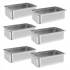 US GARVEE 6 Pack Full Size Hotel Pan Commercial Stainless Steel Anti-Jamming Steam Table Pan