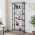 US GARVEE 6 Tier Industrial Bookshelf Wood Storage Open Rack Metal Frame Rustic Tall Standing Bookcase for Bedroom  Living Room  Home Office