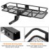 US GARVEE 60x20x6 Inch Folding Hitch Mount Cargo Carrier Steel Construction Cargo Basket 500lb Capacity