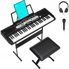 US GARVEE 61-Key Electric Keyboard Piano + 200 Timbres & Rhythms + Record Playback + Detachable Microphone + Portable + Suitable for Beginners & Kids