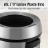 US GARVEE 65 L   17 Gal Open Top Trash Can Commercial Grade Heavy Duty Brushed Stainless Steel Waste Bins