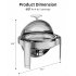 US GARVEE 6QT Chafing Dish Buffet Set Roll Top Buffet Server Commercial Chafer Full Size Pan