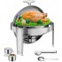 US GARVEE 6QT Chafing Dish Buffet Set Roll Top Buffet Server Commercial Chafer Full Size Pan