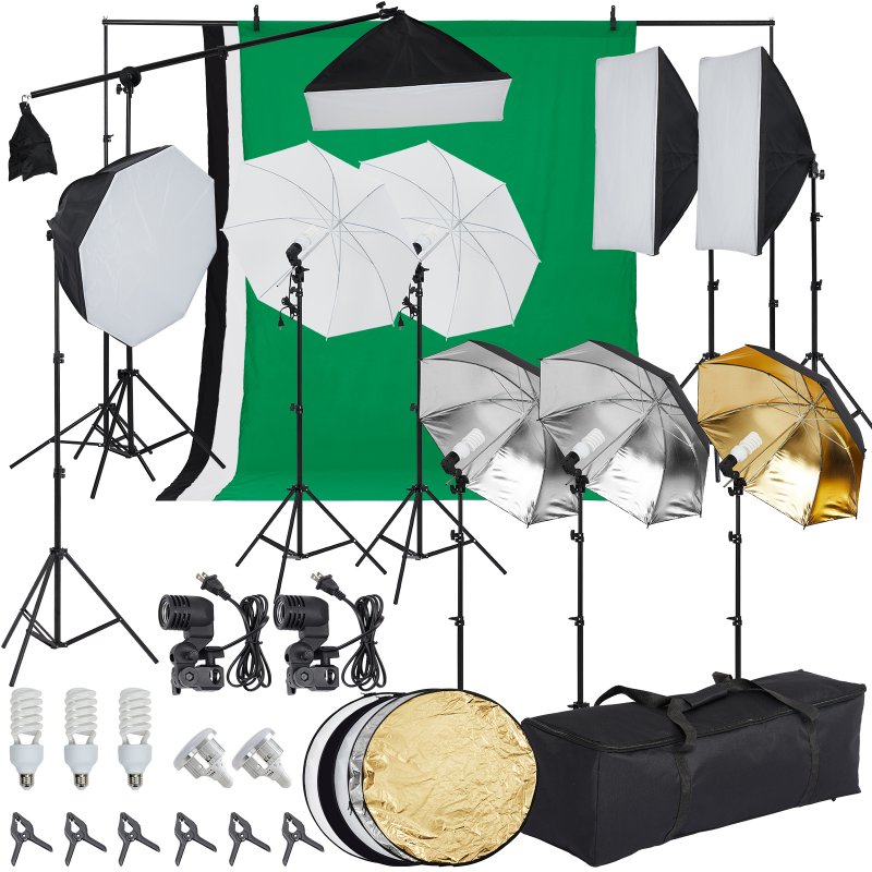 US GARVEE 8.5x10ft Photography Kit with Backdrops for Portrait Shoots