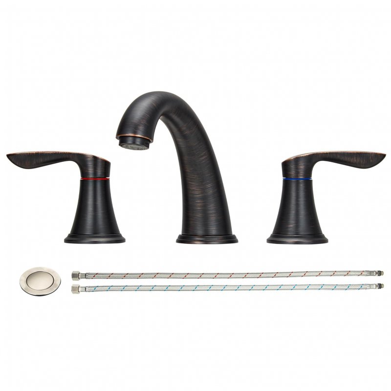 US GARVEE 8 Inch Bathroom Faucets For Sink 3 Hole Bronze Bathroom Faucet