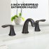 US GARVEE 8 Inch Bathroom Faucets For Sink 3 Hole Bronze Bathroom Faucet
