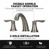 US GARVEE 8 Inch Bathroom Faucets for Sink 3 Hole Widespread Grey Bathroom Faucet