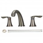 US GARVEE 8 Inch Bathroom Faucets for Sink 3 Hole Widespread Grey Bathroom Faucet