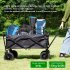 US GARVEE 8 inch All Terrain Wheels Collapsible Outdoor Camping Wagon  Iron Folding Table top 4 Plate mats without brakes