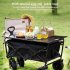 US GARVEE 8 inch All Terrain Wheels Collapsible Outdoor Camping Wagon  Iron Folding Table top 4 Plate mats without brakes