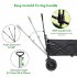 US GARVEE 8 inch All Terrain Wheels Collapsible Outdoor Camping Wagon  Iron Folding Table top 4 Plate mats without brakes