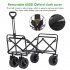 US GARVEE 8 inch All Terrain Wheels Collapsible Outdoor Camping Wagon  Iron Folding Table top 4 Plate mats without brakes
