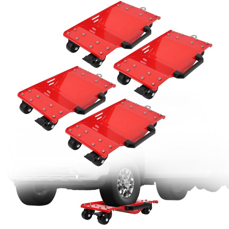US GARVEE 8000LBS Capacity Car Dolly Set of 4, Brakes&Tow Hooks for Trucks