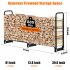 US GARVEE 8FT Firewood Rack Outdoor Firewood Rack Outdoor with Cover for Fireplace Wood Storage