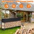 US GARVEE 8FT Firewood Rack Outdoor Firewood Rack Outdoor with Cover for Fireplace Wood Storage