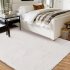 US GARVEE 8x10 Area Rugs for Bedroom Plush Rug Fuzzy Rug Living Room Rugs Non Slip Rug for Living Room Bedroom Dining Room Office White
