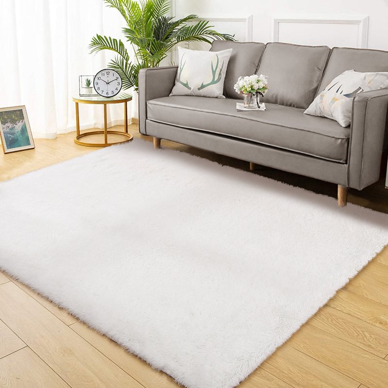 US GARVEE 8x10 Area Rugs for Bedroom Plush Rug Fuzzy Rug Living Room Rugs Non-Slip Rug for Living Room Bedroom Dining Room Office,White