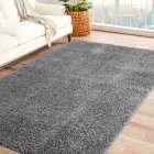 US GARVEE 9 x 12 Solid Shag Area Rug Large Living Room Area Rug Modern Shaggy Area Rug Indoor Non Slip Carpet Non-Shedding Shag Area Rug Fluffy Plush Area Rug for Bedroom Nursery, 9' x 12', Dark Grey