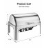 US GARVEE 9QT Chafing Dish Buffet Set Stainless Steel Roll Top Buffet Server