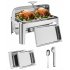 US GARVEE 9QT Chafing Dish Buffet Set Stainless Steel Roll Top Buffet Server