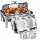 US GARVEE 9QT Visible Roll Top Chafing Dish Buffet Set Stainless Steel Buffet Servers And Warmers For Party