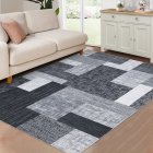 US GARVEE 9x12 Area Rug Modern Geometric Machine Washable Area Rug for Living Room Bedroom Contemporary Patchwork Non-Slip Stain Resistant Accent Rug Carpet for Home Floor Decoration, Grey