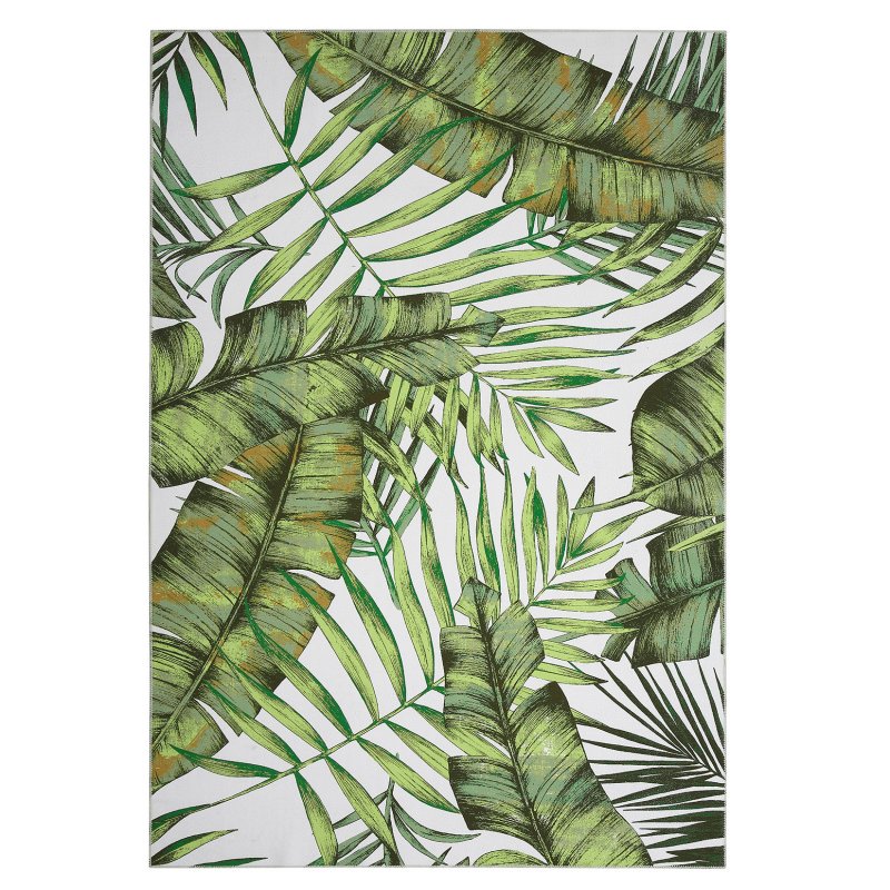 US GARVEE 9x12 Washable Area Rug Palm Tree Leaf Area Rug Indoor Throw Carpet Rug Non Slip Low Profile Non-Shedding Large Area Rug for Living Room Bedroom Kitchen, 9' x 12' Green