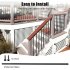 US GARVEE Aluminum Deck Balusters Flat Straight Grooved Porch Railing for Staircase Deck