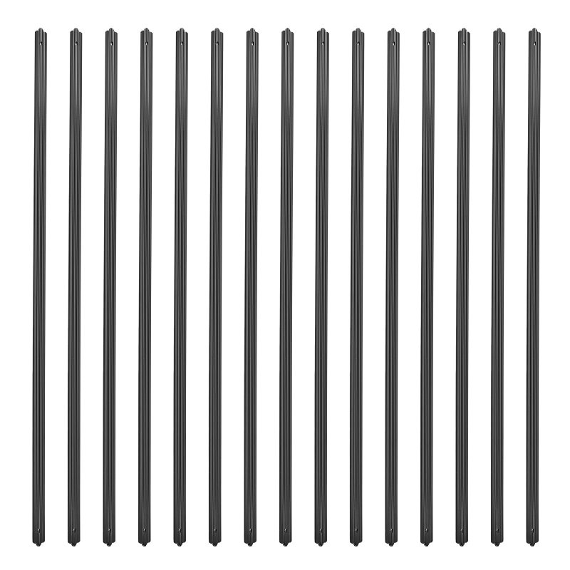 US GARVEE Aluminum Deck Balusters 32.25 x 1 Inch Flat Straight Grooved Porch Railing Matte Black