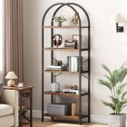 US GARVEE Arched Bookshelf 5 Tier Bookcase 70.87in Tall Display Racks Modern Standing Bookshelves Metal Book Shelf for Bedroom, Living Room, Home Office