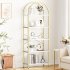 US GARVEE Arched Bookshelf 5 Tier Open Shelves MDF   Metal Frame Curved Top Adjustable Feet Home Office Display Rack
