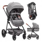 US GARVEE Baby Stroller for Toddler.Foldable Aluminum Alloy Pushchair with Adjustable Backrest.Bassinet Stroller Adjustable Direction & High Landscape Infant Stroller Gray
