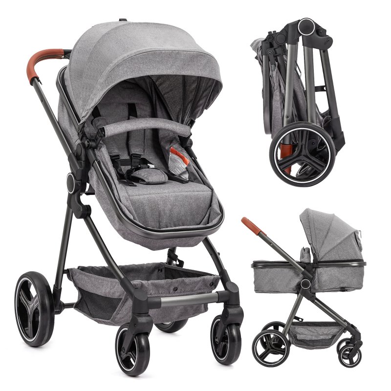 US GARVEE Baby Stroller for Toddler.Foldable Aluminum Alloy Pushchair with Adjustable Backrest.Bassinet Stroller Adjustable Direction & High Landscape Infant Stroller Gray
