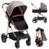 US GARVEE Baby Stroller for Toddler Foldable Aluminum Alloy Pushchair with Adjustable Backrest Bassinet Stroller Adjustable Direction   High Landscape Infant St