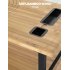 US GARVEE Bamboo Wood Prep Cart Table for Pizza Making Built in Pizza Size Movable Serving Cart