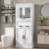 US GARVEE Bathroom Cabinet  Tall Kitchen Pantry Cabinet with Doors and Adjustable Shelf  Freestanding Floor Storage Cabinet for Living Room  Laundry Room  Home 
