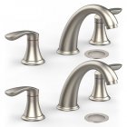 US GARVEE Bathroom Sink Faucet Faucet For Bathroom Sink Widespread Brushed Nickel Bathroom Faucet 3 Hole