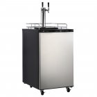 US GARVEE Beer Kegerator, Dual Tap Draft Beer Dispenser, Full Size Stainless Steel Keg Refrigerator With Drip Tray, CO2 Cylinder, 32°F- 50°F Temperature Control, 170L