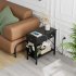 US GARVEE Black Table 2023 End Table with Charging Station