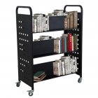 US GARVEE Book Cart 200LBS Library Cart Rolling Book Cart with 4 Inch Lockable Wheels for Libraries