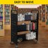 US GARVEE Book Cart 200LBS Library Cart Rolling Book Cart with 4 Inch Lockable Wheels for Libraries
