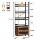 US GARVEE Bookshelf with Drawers Industrial Bookcase with 4 Tiers Open Storage Shelves Rustic Bookshelves 70.87