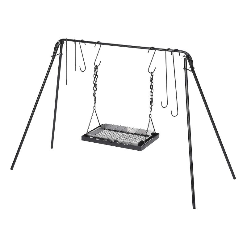 US GARVEE Campfire Swing Grill Campfire Cooking Stand Adjustable Cookware Hanging Rack